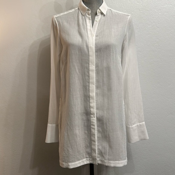 Helmut Lang Women’s Cotton Optic White Classic Shirt with Slits Size S NWT - Picture 1 of 9